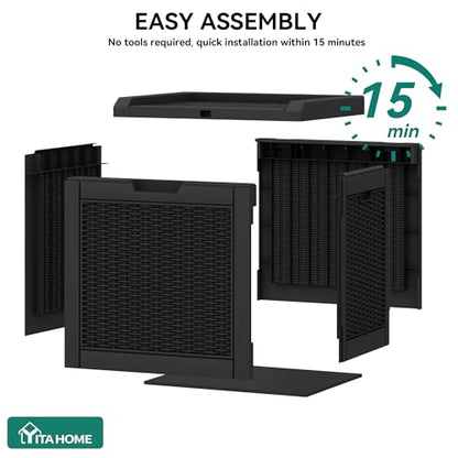 YITAHOME 32 Gallon Deck Box - color: Black, size: 32 Gallon Standard