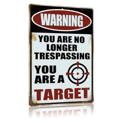 Funny No Trespassing Metal Signs - color: No Trespassing Sign