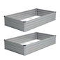 Vengarus 2PCS 8x4x1ft Galvanized Raised Garden Beds Kit,Planter Box Silver - color: Silver, size: 8x4x1FT(2PCS)