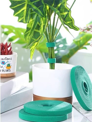 16.4 Feet Green Garden Tape Plant Ties 1/2'' Wide Garden Ties Plant Tape for Climbing Plants Reusable Gardening Plant Tape Support Strap for Flowers, Vines, Tomatoes Support Tape(16.4ft) - size: 16.4ft