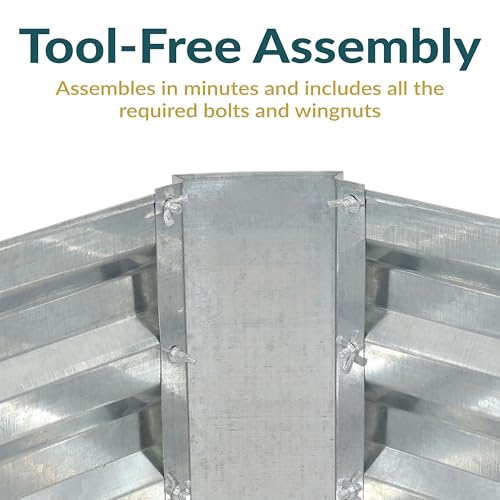 Sunnydaze Galvanized Raised Garden Bed, Rectangle, 4x2x1 ft, Silver - color: Silver