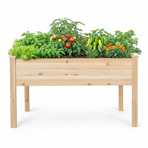 Backyard Expressions 48"x34" Raised Garden Bed - Elevated Wood Planter Box for Healthy Plant Growth, 440 lb Capacity - Natural Color - size: 48" x 34" (2026)