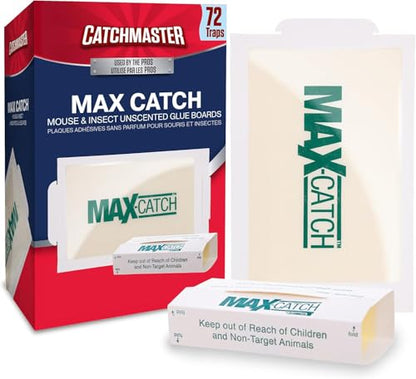 Catchmaster Max-Catch Unscented Glue Traps 72pk, Sticky Mouse Traps Indoor - style: 72-PK Unscented