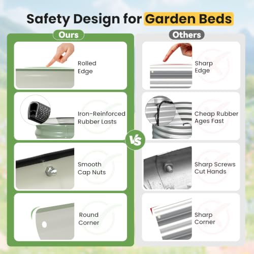 Galvanized Raised Garden Bed Outdoor, 4x2x1FT Planter Box, PeaGreen - color: Pea Green, size: 4x2x1ft (1 PC)