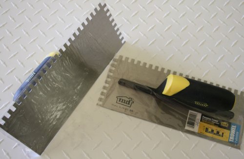 MD Building Premium Square Notch Trowel, 1/4in x 3/8in x 1/4in - size: 1/4 in x 3/8 in x 1/4 in