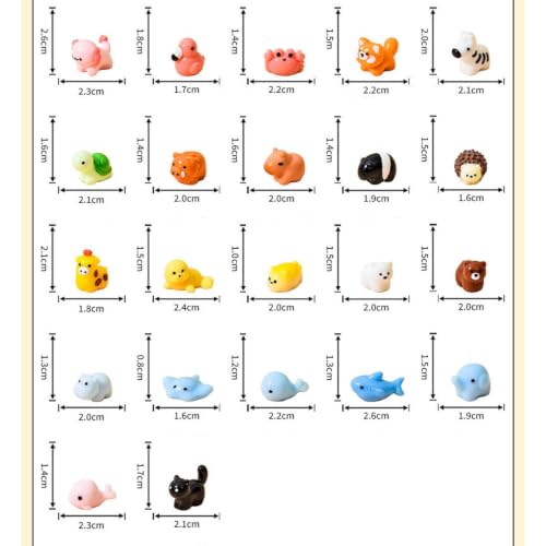 44PCS Mini Resin Animals Variety Pack 22 Style Tiny Resin Animal Figurines - color: Fixed Color Ctyle-d