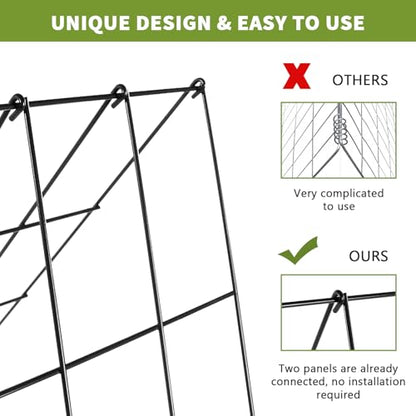 Cucumber Trellis 2 Pack,Foldable A-Frame Garden Trellis - color: Steel Black, size: 39.4" H
