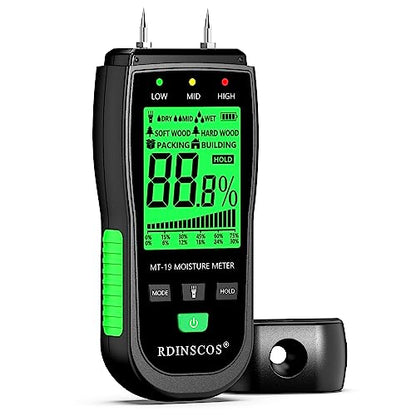 RDINSCOS Wood Moisture Meter for Firewood, Softwood, Hardwood - color: Black