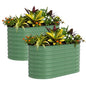 Garvee 2 Pack 4x2x2ft Galvanized Raised Garden Bed, Oval Metal Planter Box - color: Green-oval, size: 4x2x2ft 2pcs