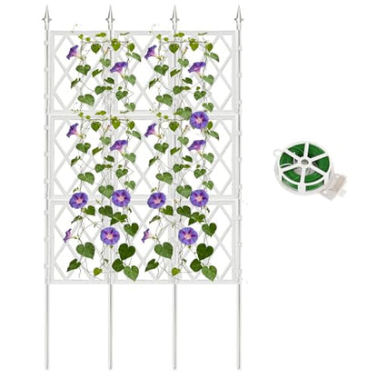 5.25FT White Garden Trellis for Climbing Plants Outdoor - color: White