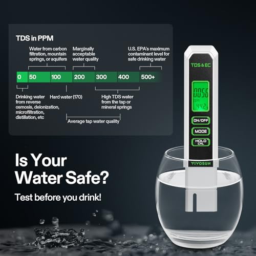VIVOSUN Digital pH Meter TDS EC Meter for Water 0.01 Accuracy Hydroponics - color: Black+White
