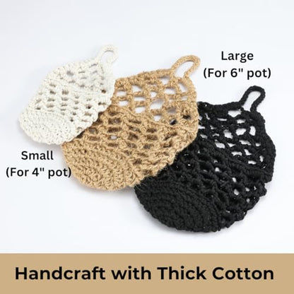 2 Packs Macrame Wall Plant Hanger for 6 in, Small Hanging Plant Basket - color: Jute X 2pc