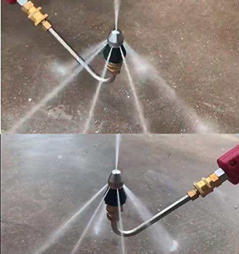 MIZORLIE Pressure Washer Sewer Jetter Nozzle with Stainless Steel - color: back3/8