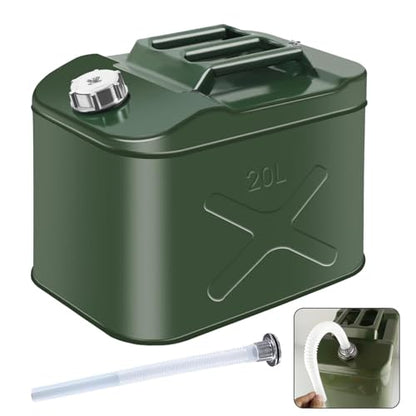5 Gallon Metal Watering Can with Removable Spout, Square Garden Water Can for Outdoor Flower & Plant Watering, Camping Non-Drinking Liquid Storage Container, 20L - size: 5 gallon metal can