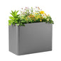 36" L x 15" W x 24" H Metal Tall Rectangular Planter - Large Planter Box for Outdoor Plants, Flowers,Garden - color: Gray