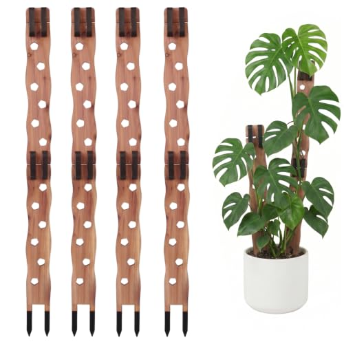 Wooden Extendable Plant Trellis for Potted Plants Indoor, 4 Sets - size: 4 Sets