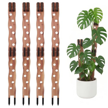 Wooden Extendable Plant Trellis for Potted Plants Indoor, 4 Sets - size: 4 Sets