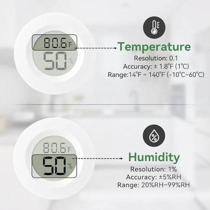 Atogou 2-Pack Mini Hygrometer & Thermometer, Indoor Digital Humidity Meter - color: White 2-pack