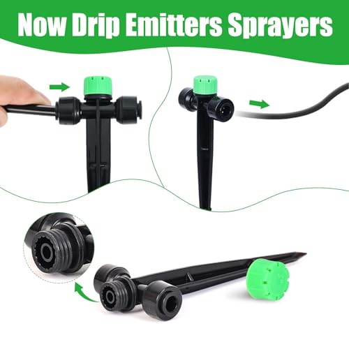 28Pcs Drip Irrigation Emitters for 1/4" Irrigation Tubing - color: green