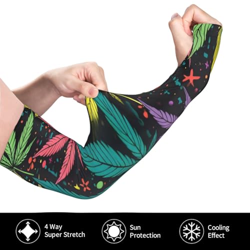 Marijuana Arm Sleeves Cannabis Weed Gardening Sleeves for Women Men - color: Marijuana 070