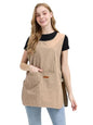 Molaxhome Smock Apron Unisex Waterproof Cobbler Apron with 3 Large Pockets - color: Khaki