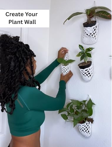 3 Packs Macrame Wall Plant Hanger for 4 in, Small Hanging Plant Basket - color: Black X 3pc