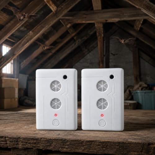 Plug in Bat Repellent 2 Pack, Ultrasonic Bat Deterrent for Attic, Garage, Basement and Indoor Spaces, Bat Repeller
