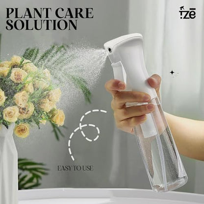 1 Pc Continuous Spray Bottle For Hair (10 Oz/300ml) | Ultra Fine Consistent Mist | Leak Resistant | Easy Press Design | No Clogging | Durable Spray Bottles For Hairstyling, Barber, Plants & Cleaning.