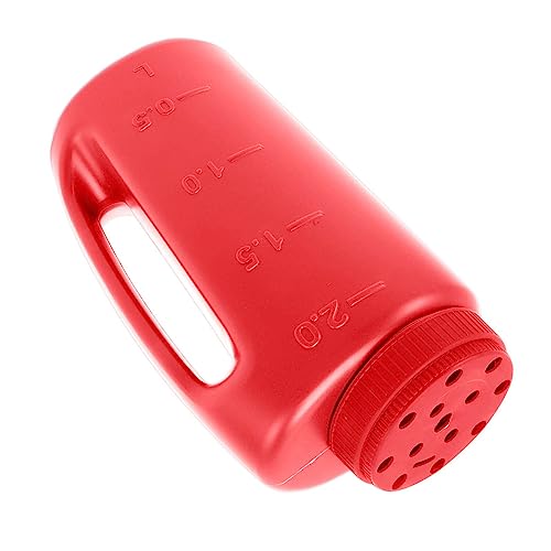 Hand Fertiliser Shaker, Hand-Held Grass Seed Shaker, For Spreading Salt and Juice Pot (Red) - color: red