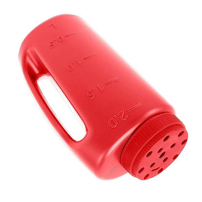 Hand Fertiliser Shaker, Hand-Held Grass Seed Shaker, For Spreading Salt and Juice Pot (Red) - color: red