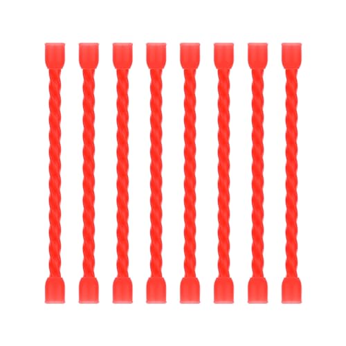 8Pcs 3-inch Silicone Cable Ties Reusable Steel-Core Silicone Twist Cable Tie Straps for Bundling and Organizing Colorful Bendable Holder Strap for Indoor and Out All Purpose, Red - color: Red, size: 3 Inch