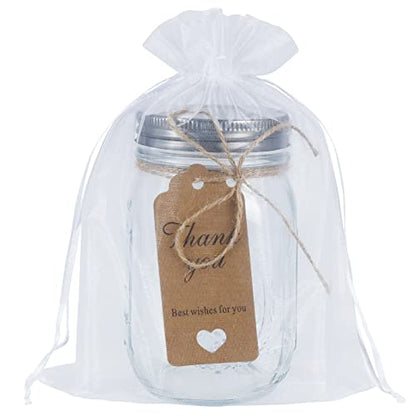 HRX Package 100pcs Mesh Organza Bags 6x9 in for Gift Giving, Large (White) - color: white