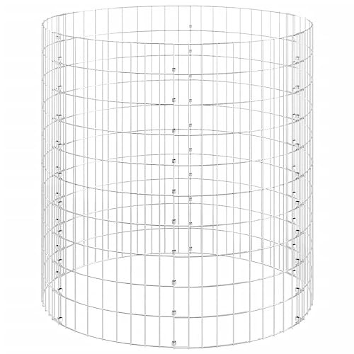 Galvanized Steel Garden Composter 39.4x39.4 Inches, Rustproof Mesh Compost Bin for Leaves and Grass Clippings, Outdoor Composter with Open Grid Design for Air Circulation - size: 39.4" x 39.4"