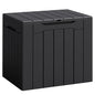 Flamaker Deck Box 30 Gallon, Waterproof Resin Small Storage Box with Lid - color: Black, size: 30 Gallon