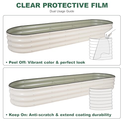 Galvanized Raised Garden Bed Outdoor, 8x2x1ft, Pearl White - color: Pearl White, size: 8×2×1ft (1 Pack)