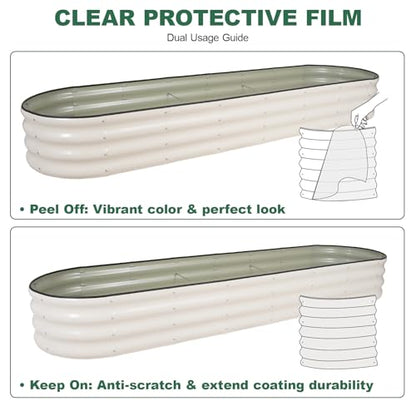 Galvanized Raised Garden Bed Outdoor, 8x2x1ft, Pearl White - color: Pearl White, size: 8×2×1ft (1 Pack)