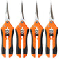 4 Pack Pruning Shears 6.5 Inch Stainless Steel Garden Scissors - color: Orange