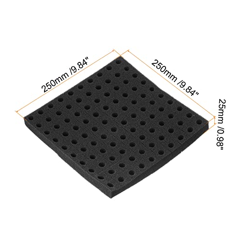 MECCANIXITY 2pcs Hydroponic Sponges, 9.84" Growing Media Square Sponges for Home Vegetable Flower Planting, Black - color: Black