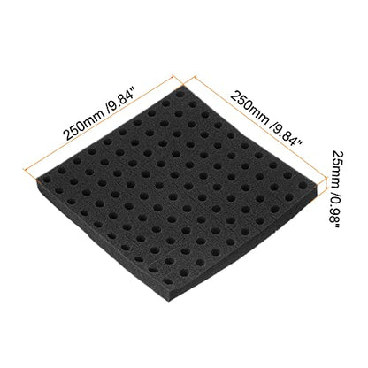 MECCANIXITY 2pcs Hydroponic Sponges, 9.84" Growing Media Square Sponges for Home Vegetable Flower Planting, Black - color: Black