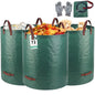 3Pack 72Gal Tear-Resistant Reusable Yard Waste Bags with Gloves