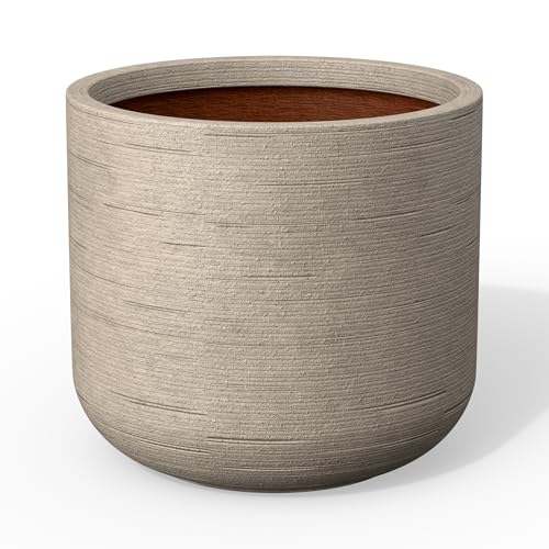 Kante XXLarge Round Capsule Weathered Concrete Planter 21.7" Dia, Outdoor - color: Weathered Concrete, size: 21.7"Dia (Single)