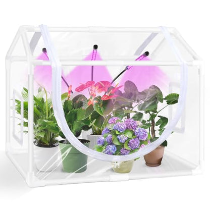 Desktop Mini Indoor Greenhouse with Adjustable Grow Light & Timer - style: 25.6" L x 15.8" W x 20" H