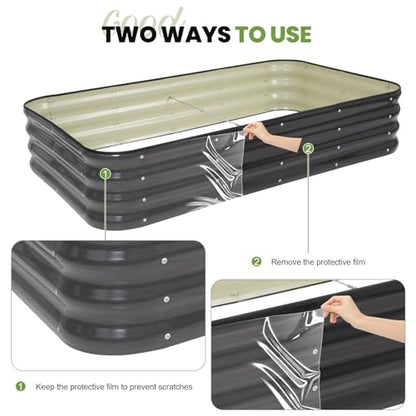 G GOOD GAIN Raised Garden Bed Outdoor, 4-in-1 Modular Metal Planter, Grey - color: Gray, size: 5x3x1ft(1pcs)