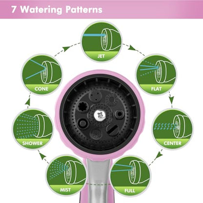 RESTMO Heavy Duty Metal Hose Wand, Watering Wand for Garden Hose - color: Pink
