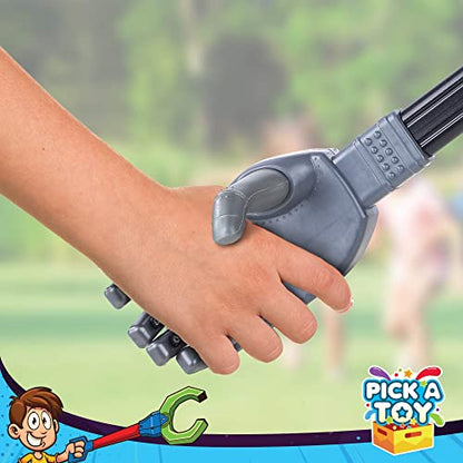 Interactive Grabber Toy for Kids – 3 Pack Robot Claw Arm Set, Hand-Eye Coordination STEM Tool, 18 Inch Reacher Grasping Toy - style: Robot Hand and Robotic Claw Grabber