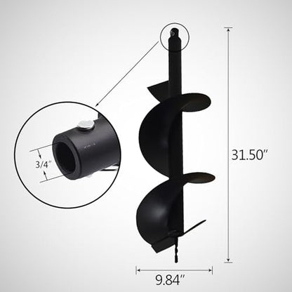 10 Inch Auger Bit Pneumatic Column Fence Digger Soil Drill Bit 10 Inch Ball Bed Digging Pile Hole Planting Tool for Inside Diameter 3/4 Inch Shaft - size: 10 Inch