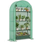 Outsunny 4 Tier Mini Greenhouse Roll-Up Door 41.3" x 17.7" x 63" Green