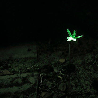 QIDEA Outdoor Solar Dragonfly Garden Stake Light Garden Patio Yard Decor - size: Dragonfly 1 pack