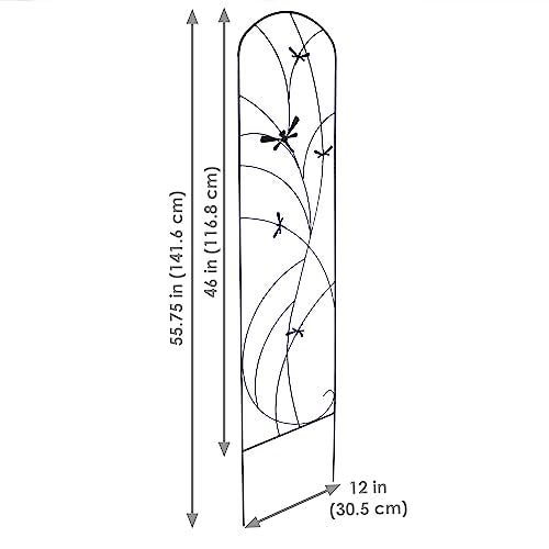 Sunnydaze 56" Black Metal Garden Trellis for Climbing Plants, 2-Pack - style: Dragonfly Delight - 56"