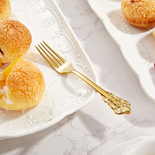 KEAWELL Luxury 4-Piece 5.9-Inch 18/10 Appetizer Forks (Gold) - color: Gold